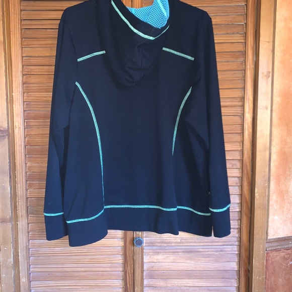 Lane Bryant Active black zip hoodie with teal trim 18/20 - Picture 2 of 5